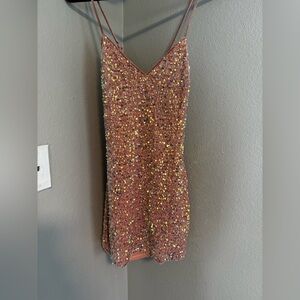 Short pink glitter dress